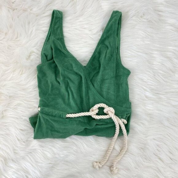 Lisa Marie Fernandez Yasmin Green Terry Cloth One Piece Swimsuit - Picture 5 of 8